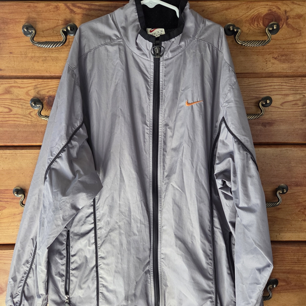 Nike Kids Gray Jacket with Orange Logo